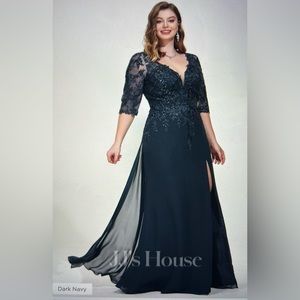 Formal Evening Special Occasion Mother of the Bride Dress Navy Blue New w Tags